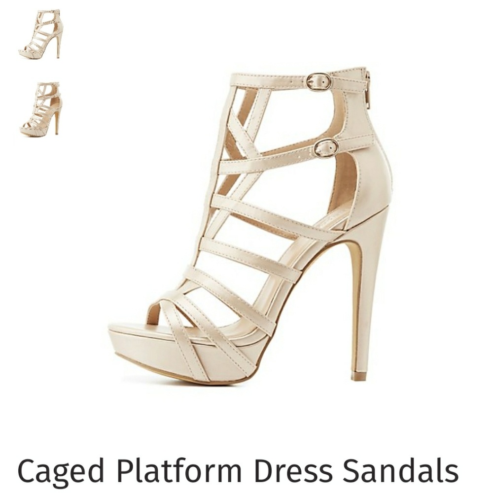 Charlotte russe champagne cage sandal heels